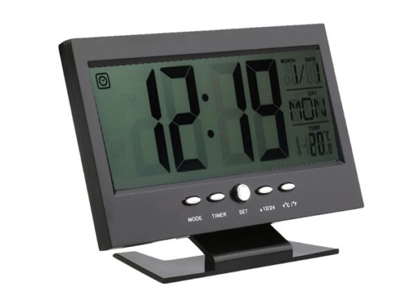 Alkış Sensörlü LED Dijital Masa Saati (Alarm+Termometre)