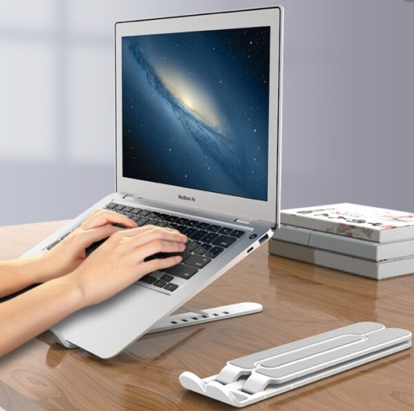 Plastik Yükseklik Ayarlı Laptop Standı Beyaz