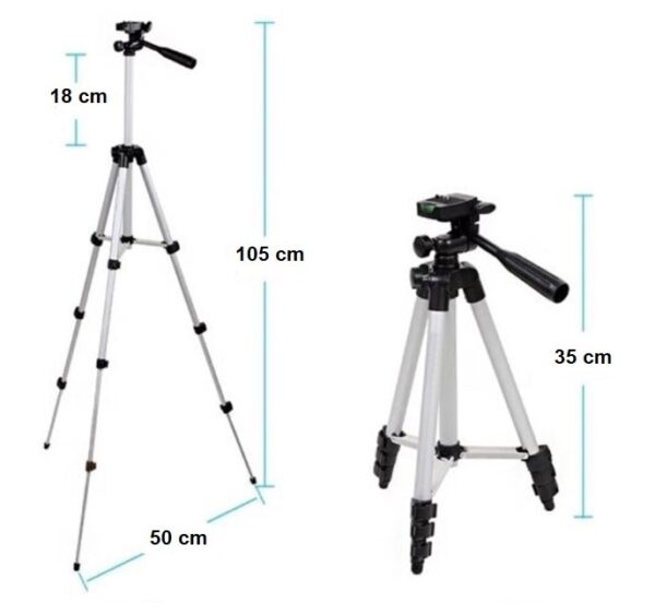 Telefon ve Kamera Tutucu Tripot Ayak 105 cm (Telefon Tutuculu)