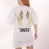 Beyaz Angels Sırt Kanat Baskı Tshirt