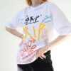 Beyaz Drip Grafitti Tshirt