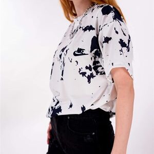 Beyaz Mermer Desen Digital Unisex Tshirt