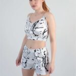 Beyaz Mermer Desen Pijama Takımı