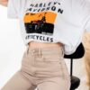 Beyaz Motorcycle Crop Tshirt