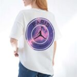 Beyaz Paris Sırt Baskı Tshirt