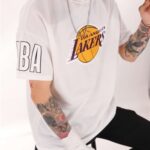 Beyaz Ribanalı Lakers Unisex Tshirt