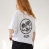 Beyaz Sırt Baskı Çapa Logo Tshirt