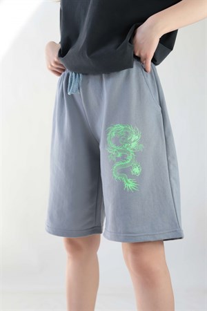 Füme Neon Dragon Bermuda Şort
