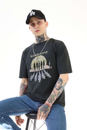 Füme Yıkamalı Wild West Tshirt