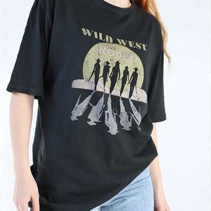 Füme Yıkamalı Wild West Tshirt