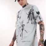 Gri Elf Baskılı Man Tshirt