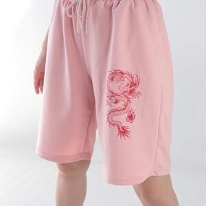 Pembe Neon Dragon Bermuda Şort