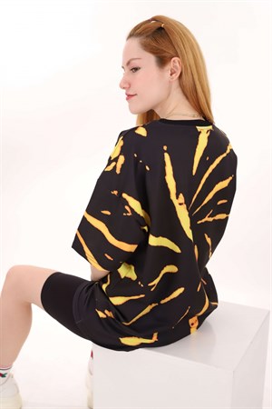 Sarı Boya Desen Unisex Tshirt