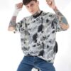 Siyah Batik Yıkama Oversize Tshirt
