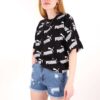 Siyah Çoklu Baskı Unisex Tshirt Siyah Çoklu Baskı Unisex Tshirt