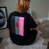Siyah Damla Sırt Baskı Tshirt