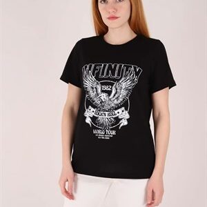 Siyah Infinity Kolsuz Tshirt
