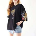 Siyah Kaplan Baskı Tshirt