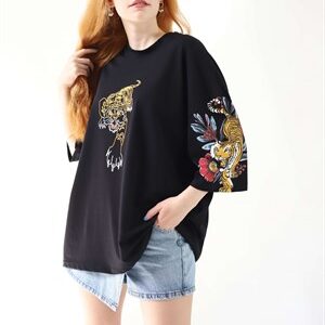 Siyah Kaplan Baskı Tshirt