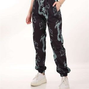 Siyah Mint Baskı Dragon Paraşüt Eşofman