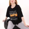 Siyah Motorcycle Crop Tshirt