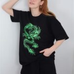 Siyah Neon Dragon Tshirt
