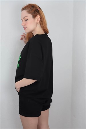 Siyah Neon Dragon Tshirt
