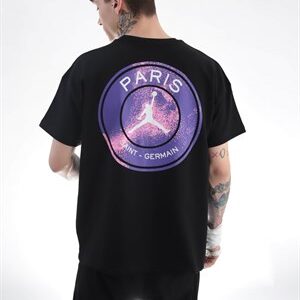 Siyah Paris Sırt Baskı Tshirt