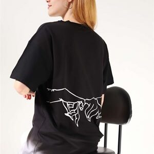 Siyah Promise Sırt Baskı Tshirt
