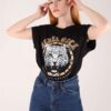 Siyah Rebel Rock Kolsuz Tshirt