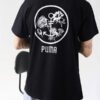 Siyah Sırt Baskı Çapa Logo Tshirt