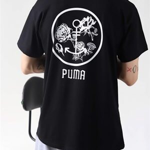 Siyah Sırt Baskı Çapa Logo Tshirt