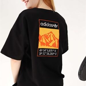 Siyah Sırt Göğüs Mountain Nakış Tshirt
