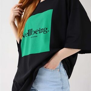 Siyah Vellbeing Oversize Tshirt