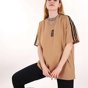 Vizon Üç Şerit Unisex Tshirt