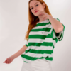 Yeşil Çizgili Oversize Tshirt Yeşil Çizgili Oversize Tshirt
