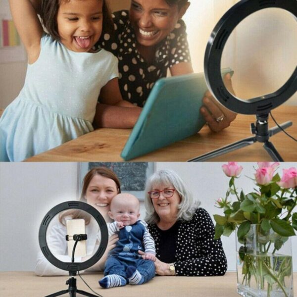 BUFFER® 10inç 26cm Youtube Instagram Tiktok Selfie  Stüdyo Video Fotoğraf Ring Light  Tripod Led Halka Işık