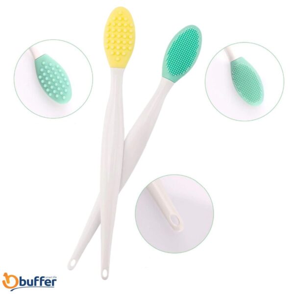 BUFFER® 2 Adet Dudak Fırçası Peeling Etkili Gözenek  Siyah Nokta Temizleyici Akne Giderici Çift Yönlü Fırça