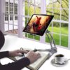 BUFFER® 360 Derece Dönebilen Mutfak Masaüstü Telefon Tablet Tutucu Ayarlanabilir Esnek Ayaklı Metal Gövdeli
