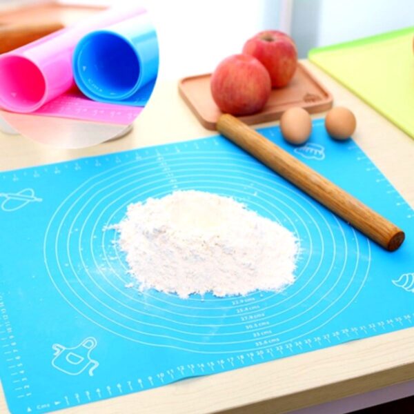 BUFFER® 40*50 cm Silikon Ölçekli Kullanımı Kolay Hamur Açma Matı Ekmek Mantı Makarna Hamuru Yoğurma  Matı