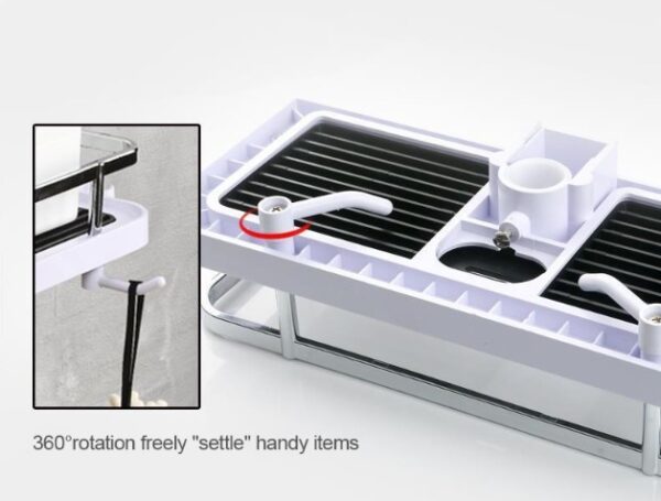 Banyo Duş Organizer Sabunluk Metalik Korumalı