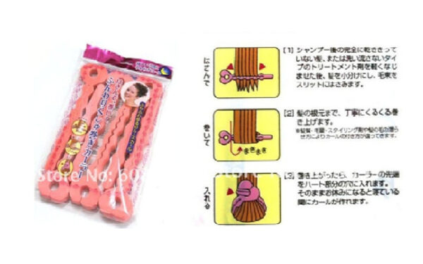 Pembe Sünger Saç Kıvırıcı Roller Şerit ( 6 parça )