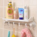 Raflı ve Kancalı Vantuzlu Banyo Askısı