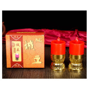 Şamdan Led Mum (Kısa) (Kırmızı)2 li