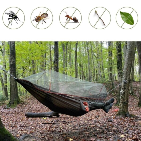 BUFFER® Kamp Salıncak Sineklik Cibinlikli Portatif Hamak Tek Kişilik Outdoor Su Geçirmez Sivrisinek Koruyucu