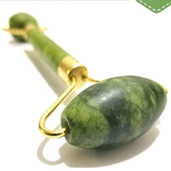 BUFFER® Özel Süngerli Kutusunda Kırılmaz Çift Taraflı 2li Cilt Yüz Masaj Aleti Jade Roller Yeşim Taşı