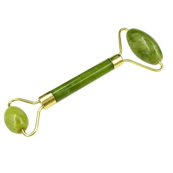 BUFFER® Özel Süngerli Kutusunda Kırılmaz Çift Taraflı 2li Cilt Yüz Masaj Aleti Jade Roller Yeşim Taşı