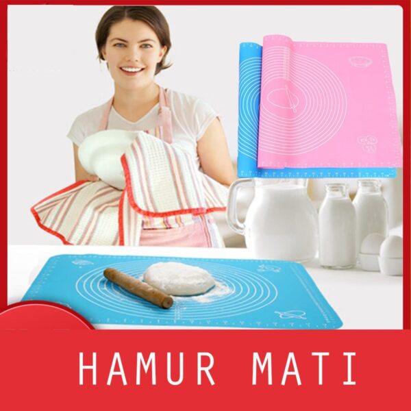 BUFFER® 45*65  cm Silikon Ölçekli Kullanımı Kolay Hamur Açma Matı Ekmek Mantı Makarna Hamuru Yoğurma  Matı