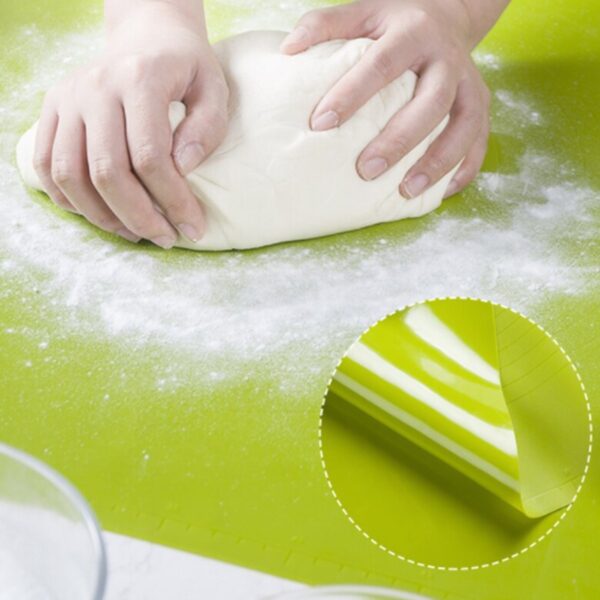 BUFFER® 45*65  cm Silikon Ölçekli Kullanımı Kolay Hamur Açma Matı Ekmek Mantı Makarna Hamuru Yoğurma  Matı