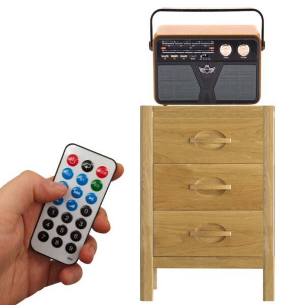BUFFER® 507B Dekoratif Eskitme Nostalji Uzaktan Kumandalı Radyo Usb/Aux/Hafıza Kartı/Bluetooth/Şarjlı